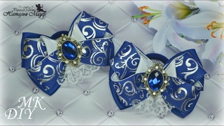 Стильные бантики в школу и на каждый день МК КАНЗАШИ DIY Kanzashi Hair Bows Laos de fita