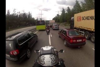 Norwegian girls lanesplitting,with me as passenger.