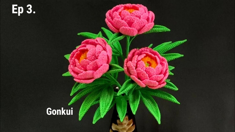 Crochet flower, Crochet Peony flower Ep3. Petals C, crochetflower, crochet,