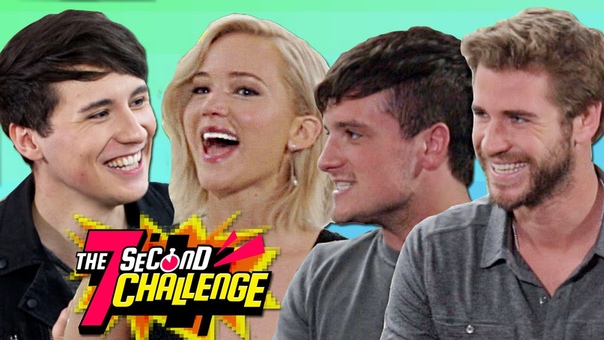 7 SECOND CHALLENGE with Jennifer Lawrence Josh Hutcherson and Liam