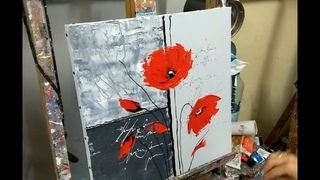 J'ai test pour vous: l'acrylique SENNELIER Tuto Les coquelicots modernes par NELLY LESTRADE