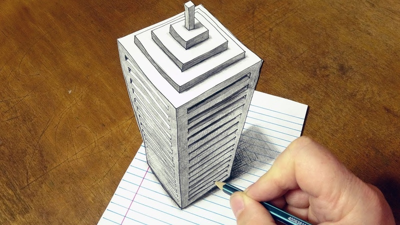 How To Draw A 3d Skyscraper On Line