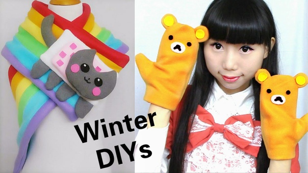 Cute Winter DIYs: DIY Rainbow Nyan Cat Scarf + Rilakkuma