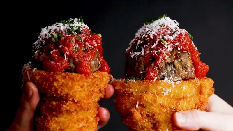Meatball Stuffed Onion Ring