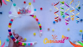 🎭Tiara pompom para o Carnaval 🎭 Tiaras para o carnaval 🎭