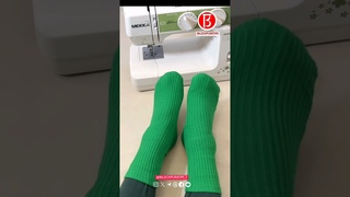 Baby woolen pants changed to a pair of socks