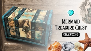 Making a DIY vintage Mermaid treasure chest using the Mermaid ephemera book by Emily Designs