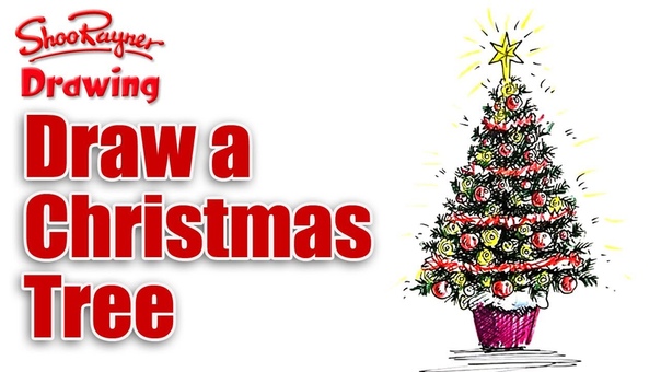 how to draw a christmas