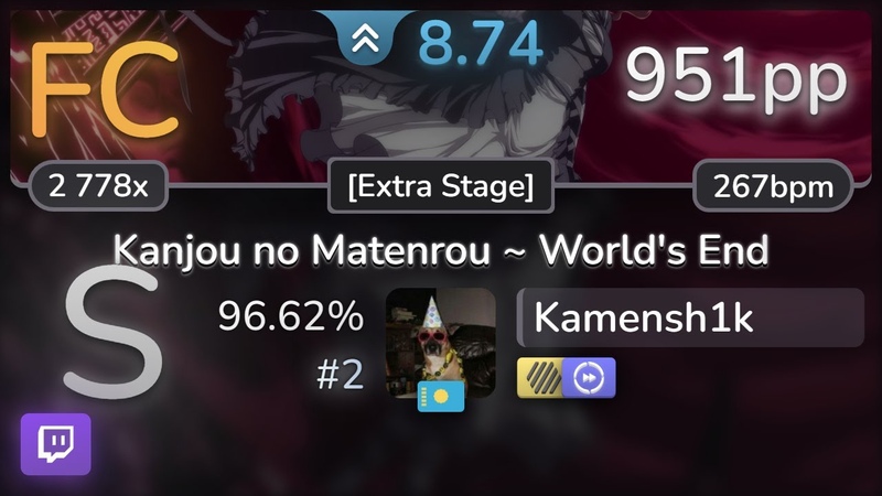 8. 7 Kamensh1k, Demetori Kanjou no Matenrou Extra Stage + HDDT FC, 2, 951pp