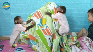 Kobi Play hide & seek, help dad take care of Binh