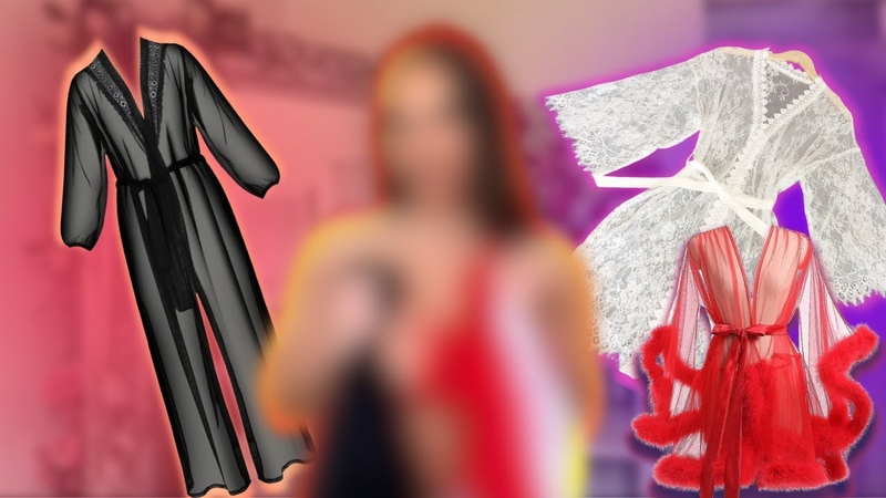 4 K TRANSPARENT Nightgown Robes TRY ON with Mirror View , Ana Daisy Scott Try