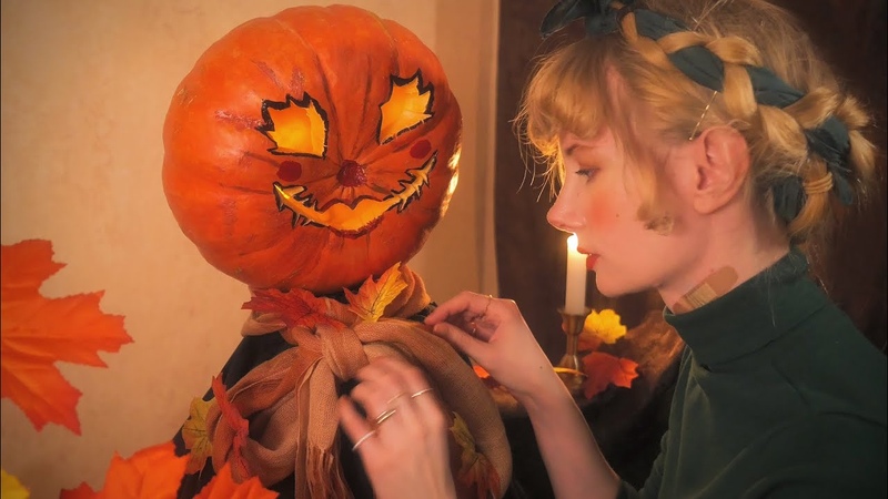 Real Pumpkin ASMR ( Makeup Application, Adjustments, Minimal Talking, Quiet
