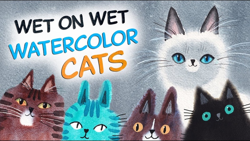 Wet on Wet Watercolor Cats New Course